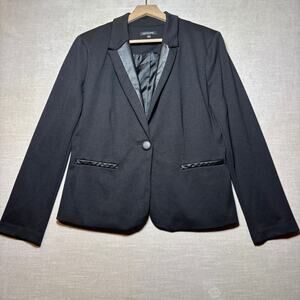 Notations Blazer M Black Single Button‎ Classic Minimalist Quiet Luxury